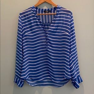 Striped long sleeve blouse